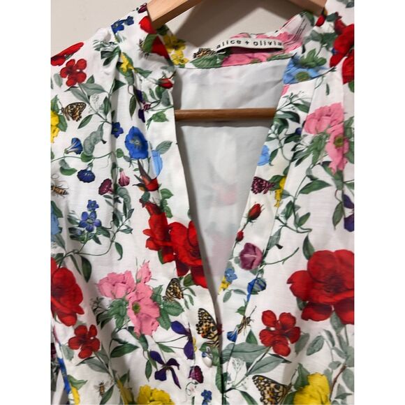 Alice + Olivia Women's Multicolor Antonette Floral Mini Dress Size 4 NWOT - Picture 7 of 11